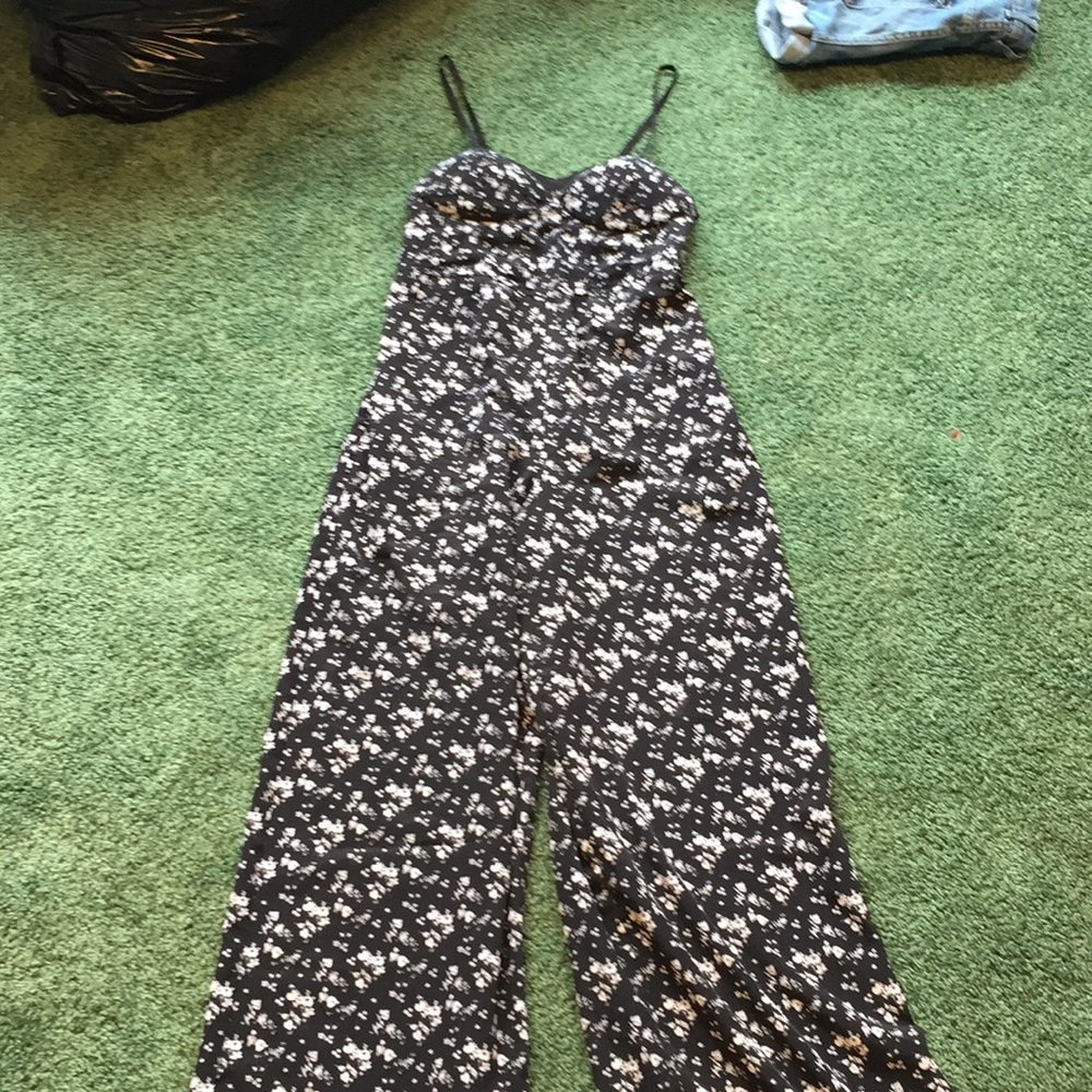 Black floral romper